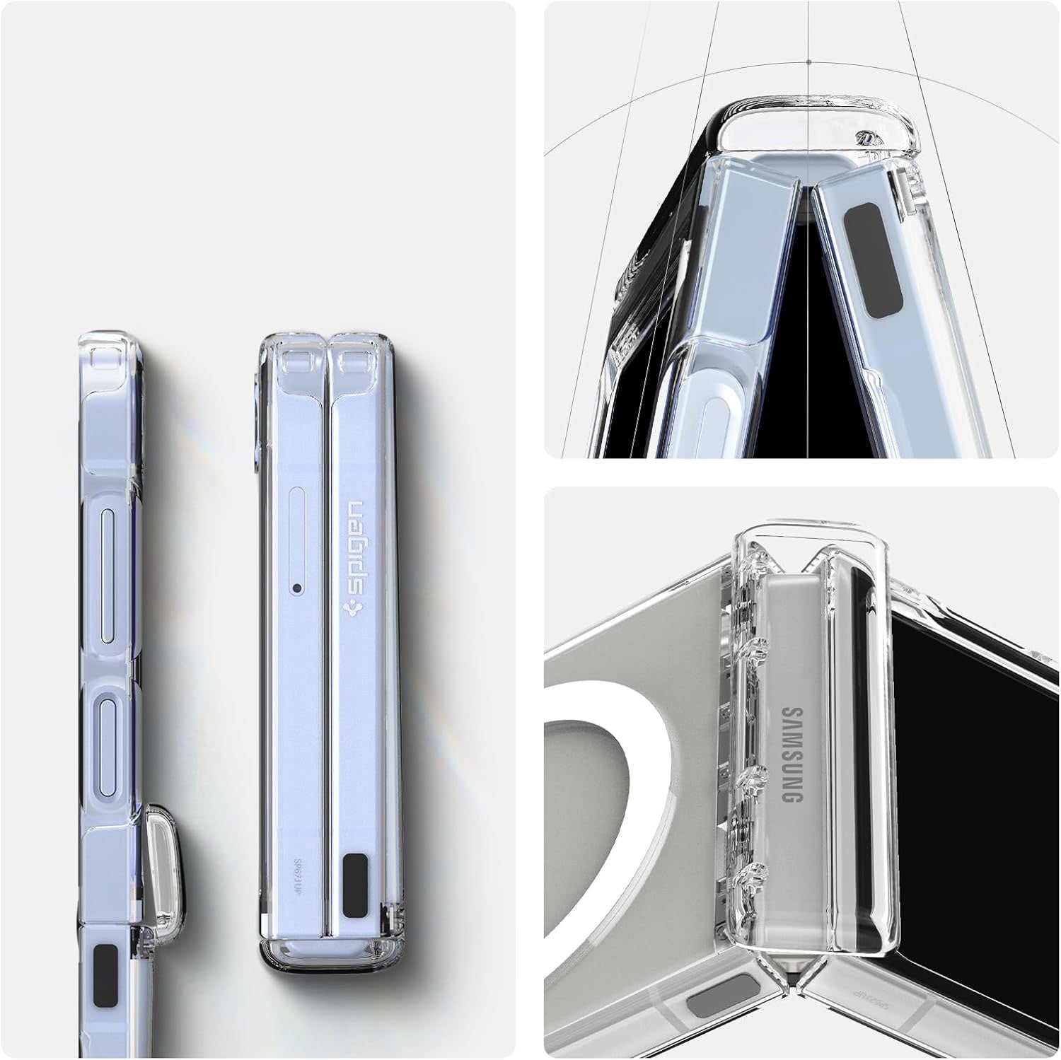 Handyhülle für Galaxy Z Flip7 FE / 6, Spigen Ultra Hybrid Pro Mag mit MagSafe, Transparent-Weiß