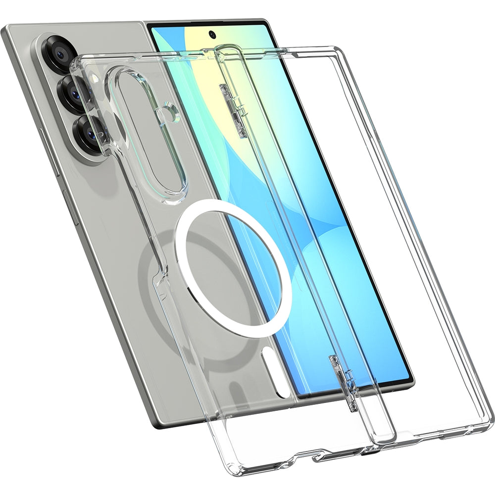Handyhülle für Galaxy Z Fold7, Spigen Ultra Hybrid Pro Mag mit MagSafe, Transparent-Weiß