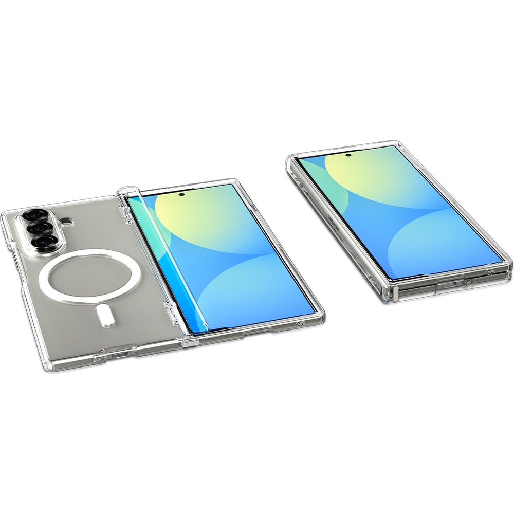 Handyhülle für Galaxy Z Fold7, Spigen Ultra Hybrid Pro Mag mit MagSafe, Transparent-Weiß