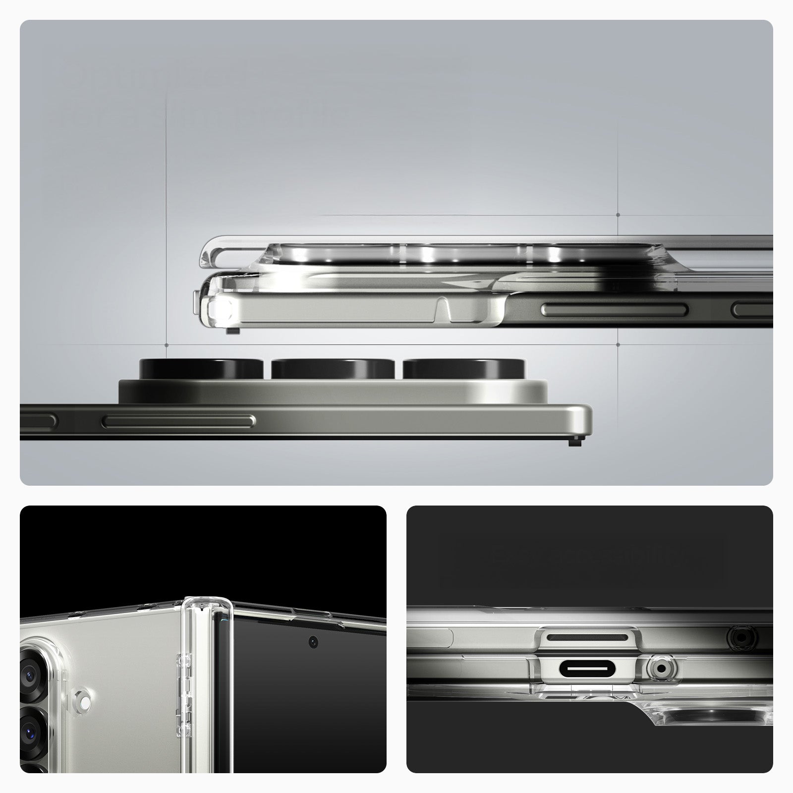 Handyhülle für Galaxy Z Fold7, Spigen Ultra Hybrid Pro Mag mit MagSafe, Transparent-Weiß