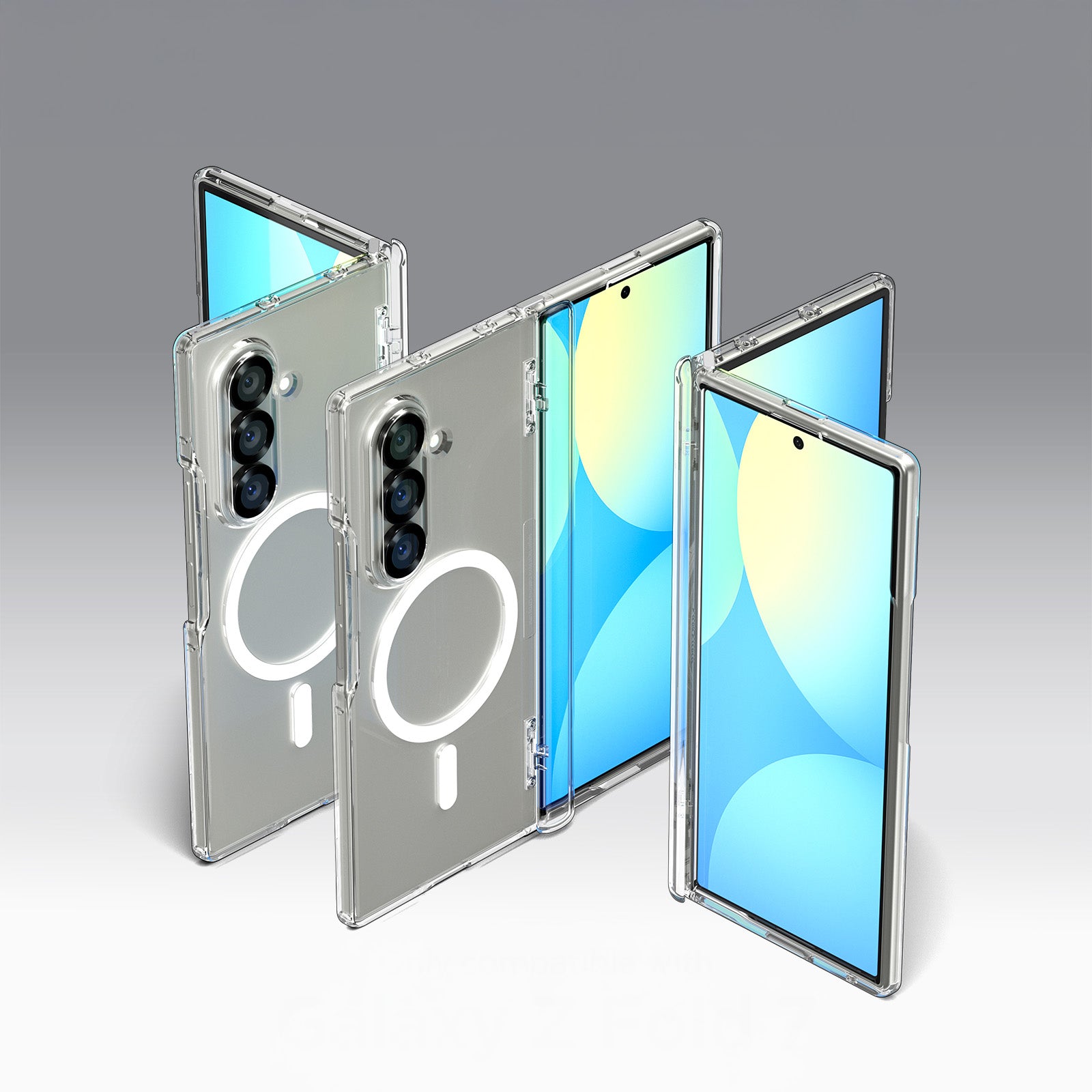 Handyhülle für Galaxy Z Fold7, Spigen Ultra Hybrid Pro Mag mit MagSafe, Transparent-Weiß