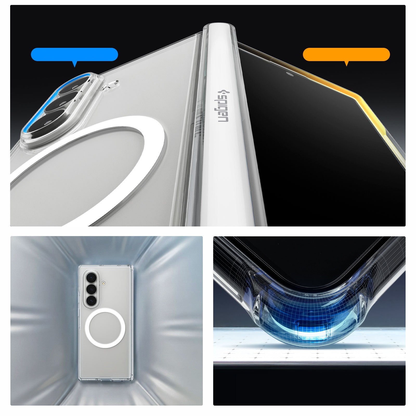 Handyhülle für Galaxy Z Fold8 Ultra, Spigen Ultra Hybrid Pro Mag mit MagSafe, Transparent