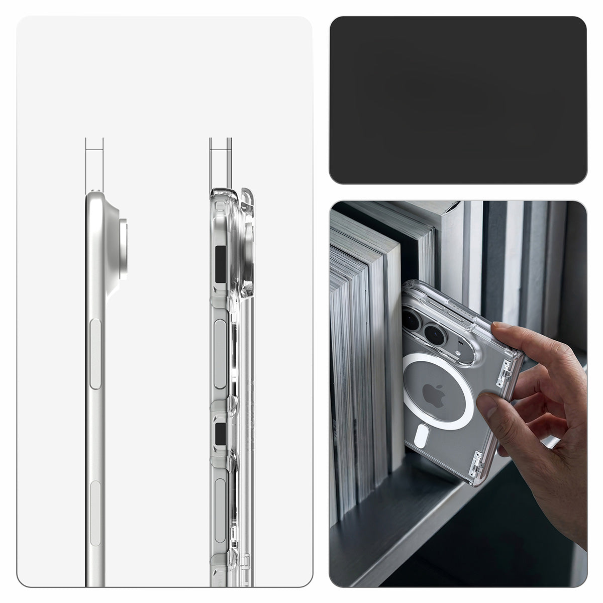 Handyhülle für iPhone Duo, Spigen Ultra Hybrid Pro Mag mit MagSafe, Transparent-Weiß (2/14)