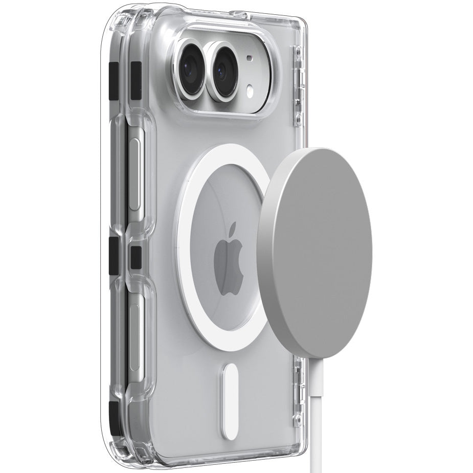 Handyhülle für iPhone Duo, Spigen Ultra Hybrid Pro Mag mit MagSafe, Transparent-Weiß (8/14)