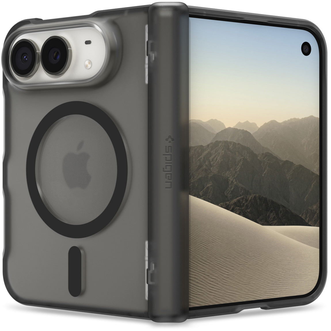 Handyhülle für iPhone Duo, Spigen Ultra Hybrid Pro Mag mit MagSafe, Rauchfarben-Schwarz (1/14)