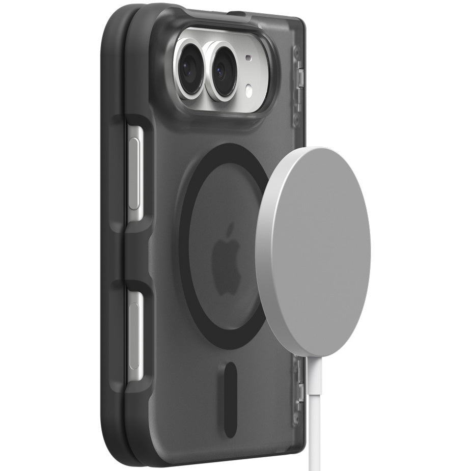 Handyhülle für iPhone Duo, Spigen Ultra Hybrid Pro Mag mit MagSafe, Rauchfarben-Schwarz (8/14)