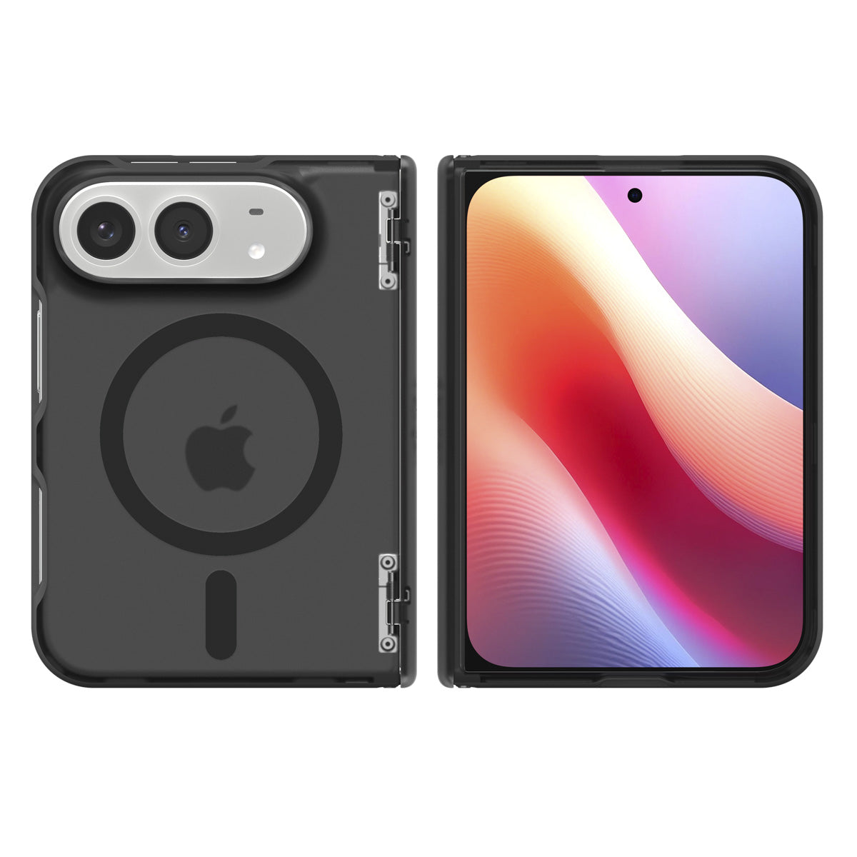 Handyhülle für iPhone Duo, Spigen Ultra Hybrid Pro Mag mit MagSafe, Rauchfarben-Schwarz (10/14)