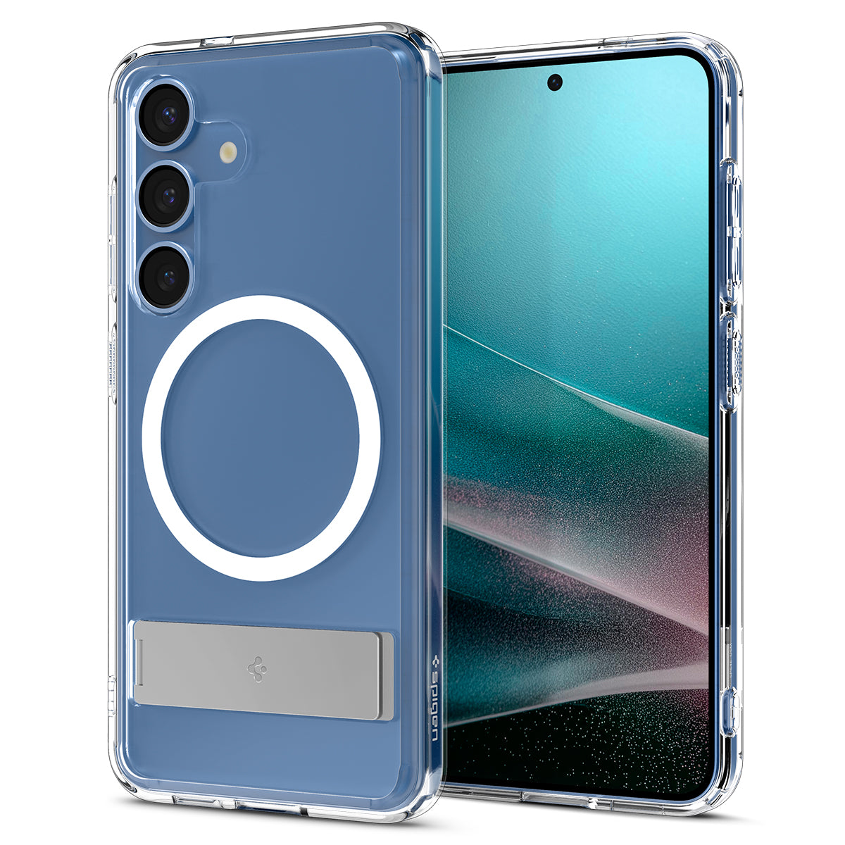 Handyhülle für Galaxy S25, Spigen Ultra Hybrid S Mag mit MagSafe, Transparent-Weiß