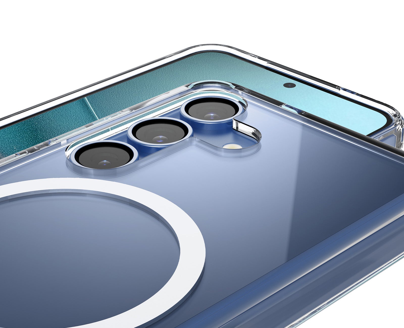 Handyhülle für Galaxy S25, Spigen Ultra Hybrid S Mag mit MagSafe, Transparent-Weiß