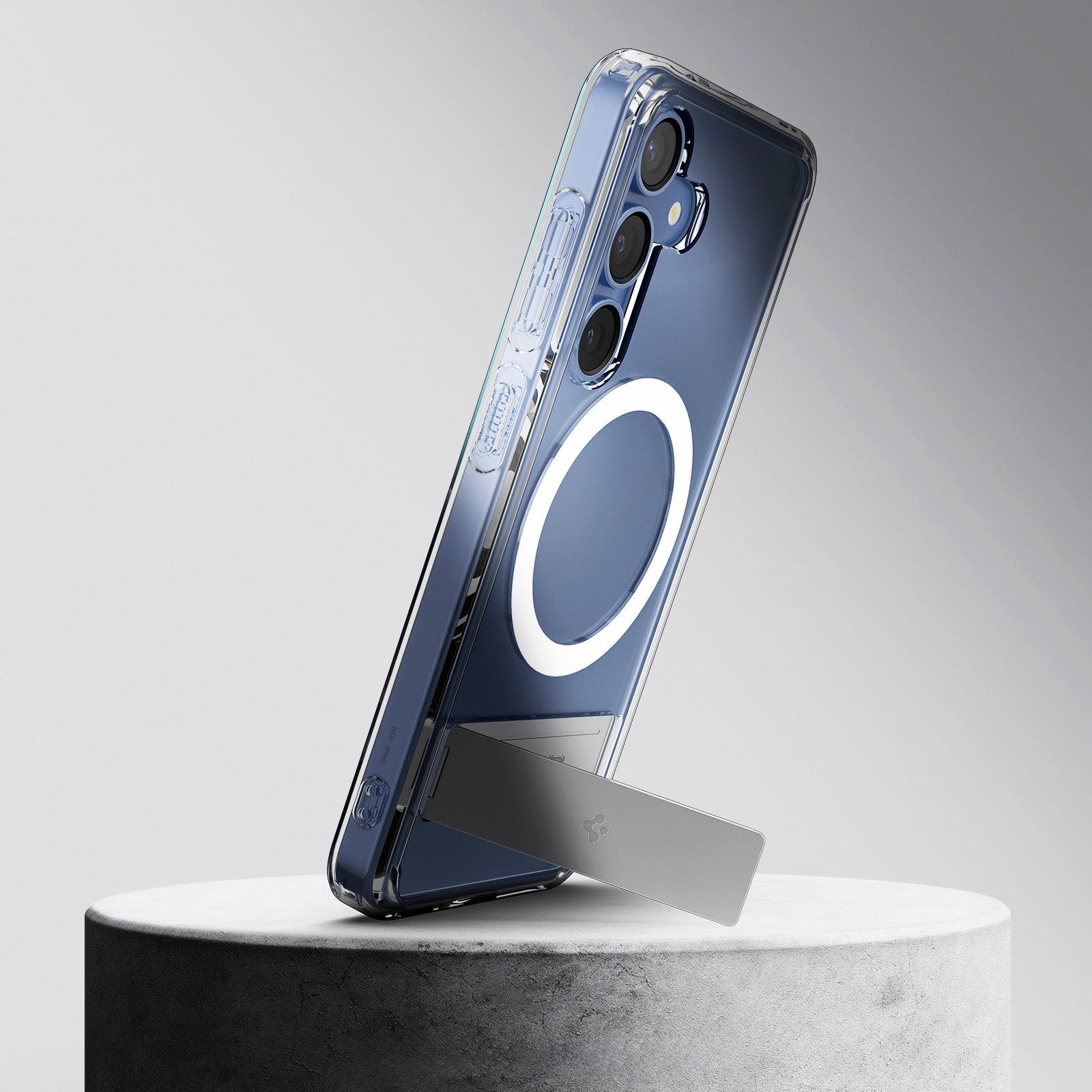 Handyhülle für Galaxy S25, Spigen Ultra Hybrid S Mag mit MagSafe, Transparent-Weiß