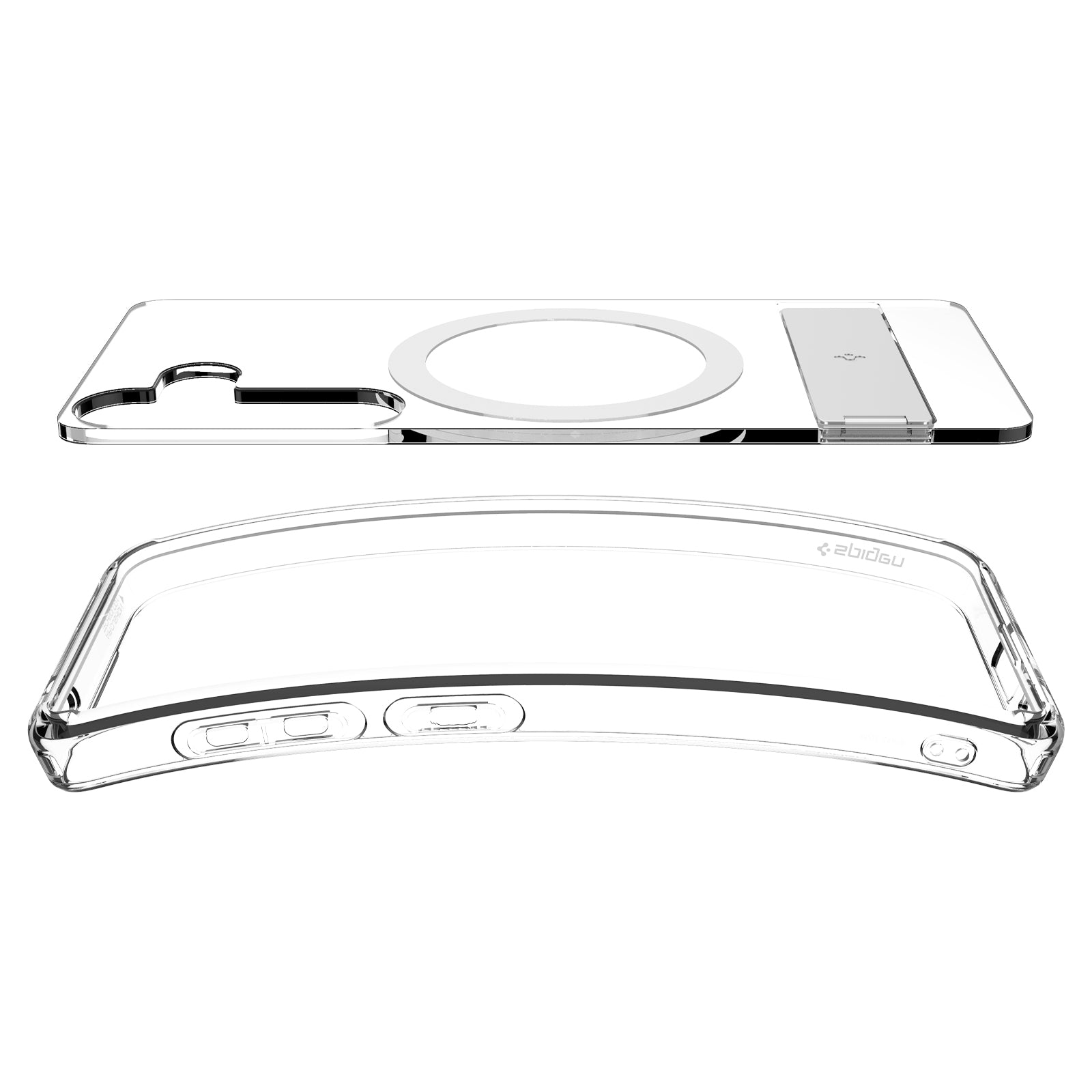 Handyhülle für Galaxy S25, Spigen Ultra Hybrid S Mag mit MagSafe, Transparent-Weiß