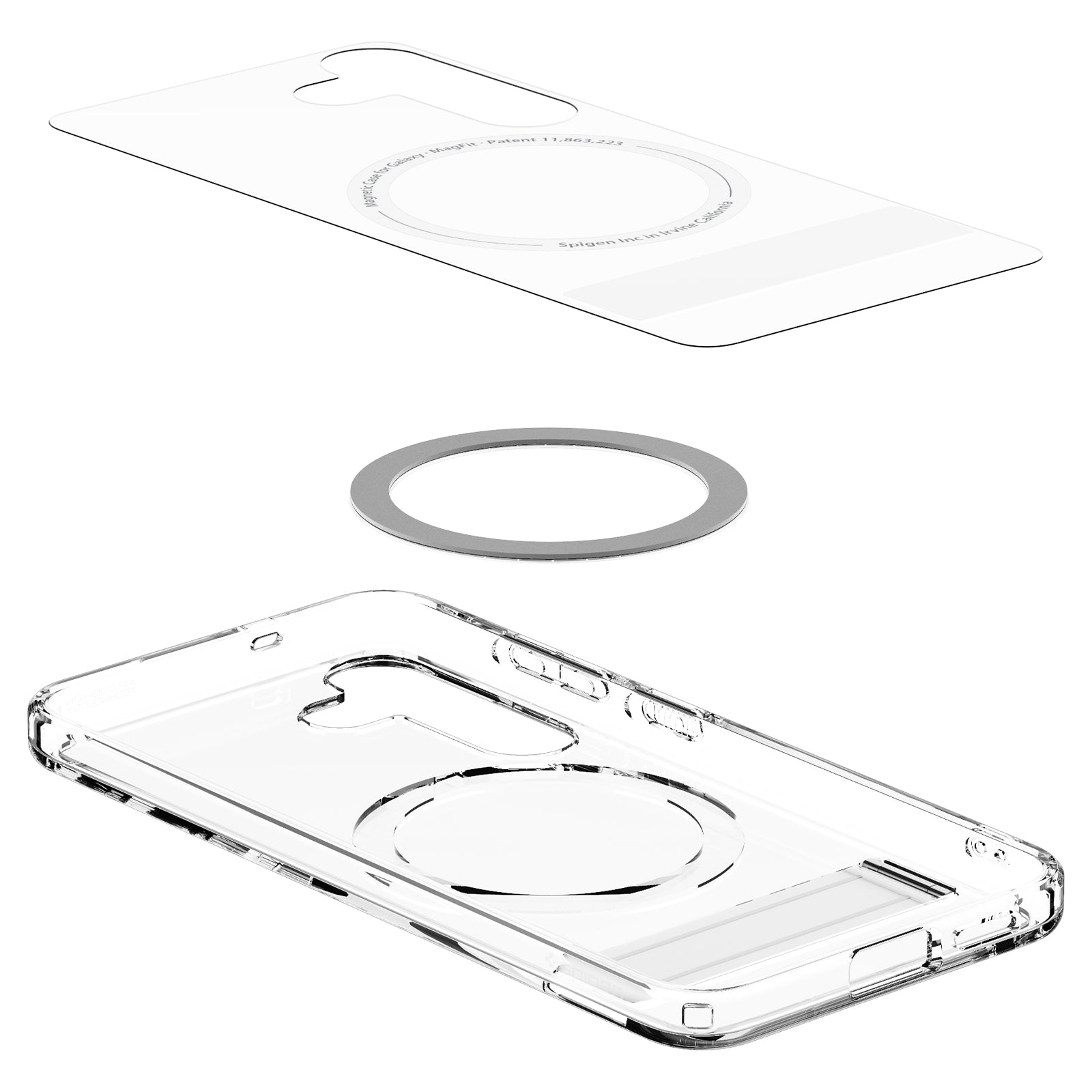 Handyhülle für Galaxy S25, Spigen Ultra Hybrid S Mag mit MagSafe, Transparent-Weiß