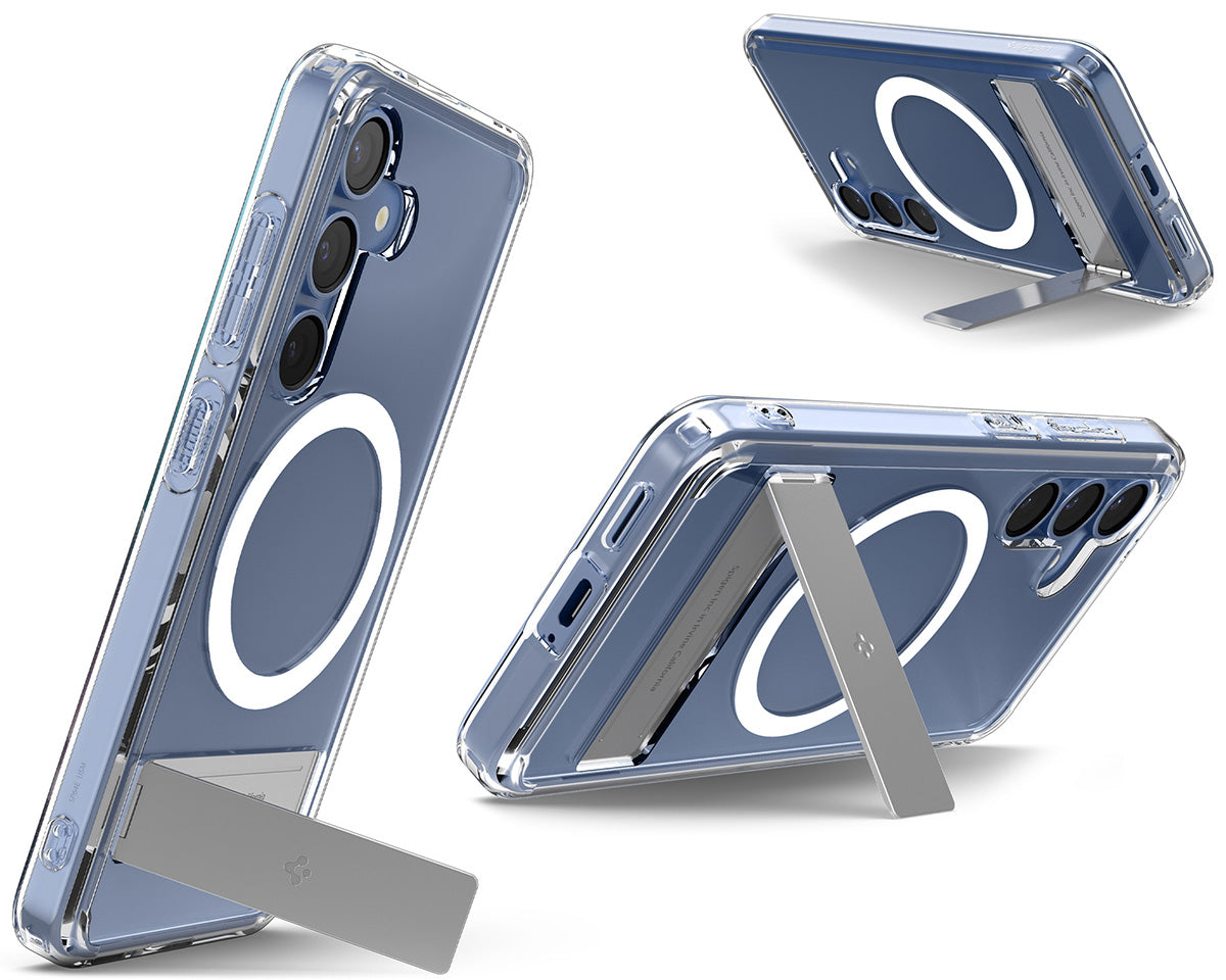 Handyhülle für Galaxy S25, Spigen Ultra Hybrid S Mag mit MagSafe, Transparent-Weiß