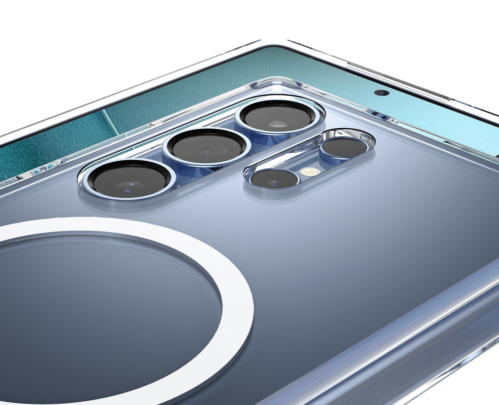 Handyhülle für Galaxy S25 Ultra, Spigen Ultra Hybrid S Mag mit MagSafe, Transparent-Weiß