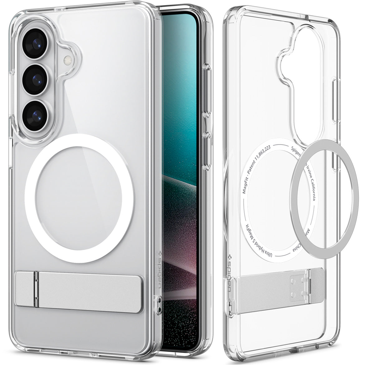 Handyhülle für Galaxy S26, Spigen Ultra Hybrid S Mag mit MagSafe, Transparent-Weiß