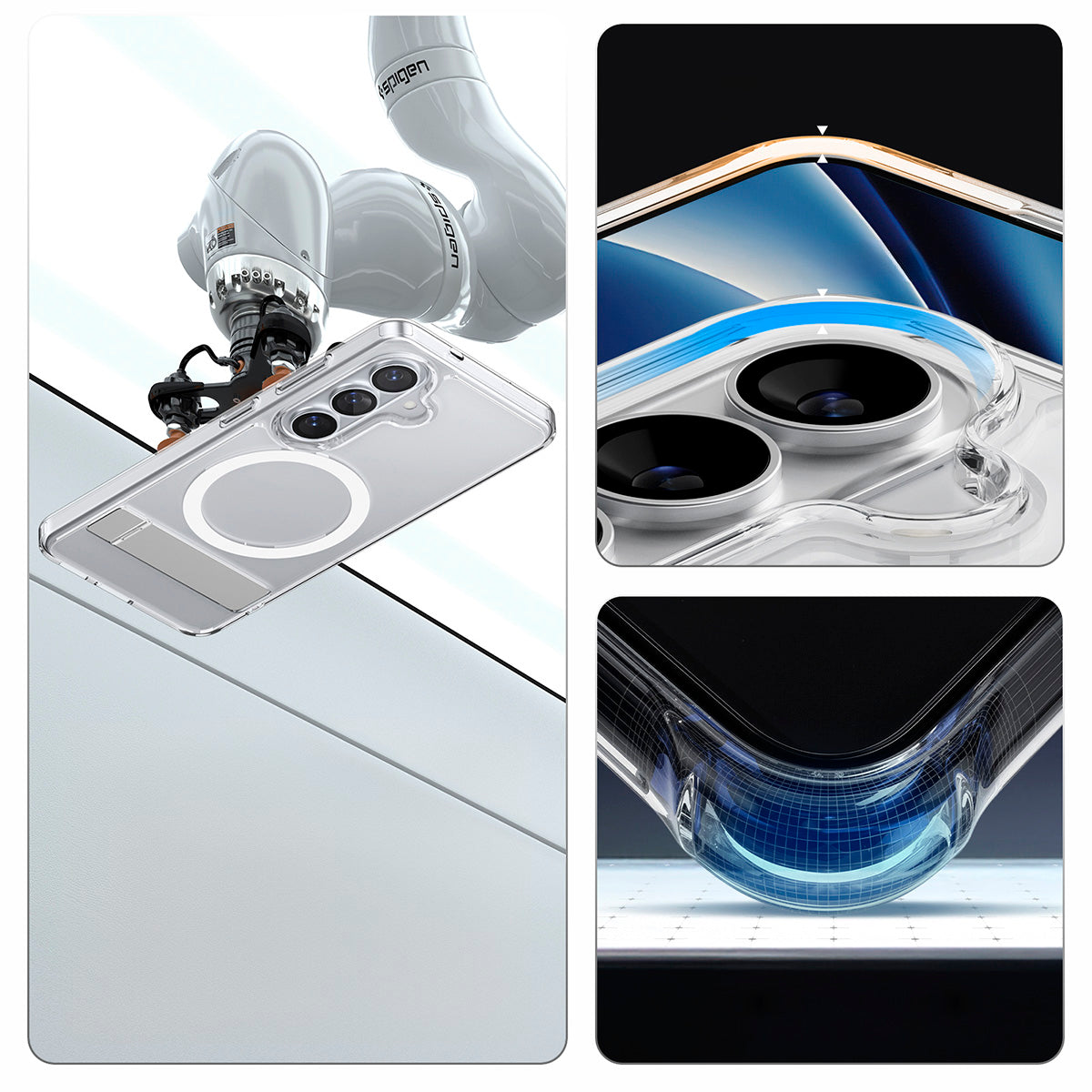 Handyhülle für Galaxy S26 Plus, Spigen Ultra Hybrid S Mag mit MagSafe, Transparent-Weiß
