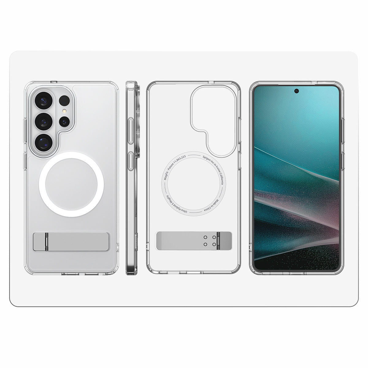 Handyhülle für Galaxy S26 Ultra, Spigen Ultra Hybrid S Mag mit MagSafe, Transparent-Weiß