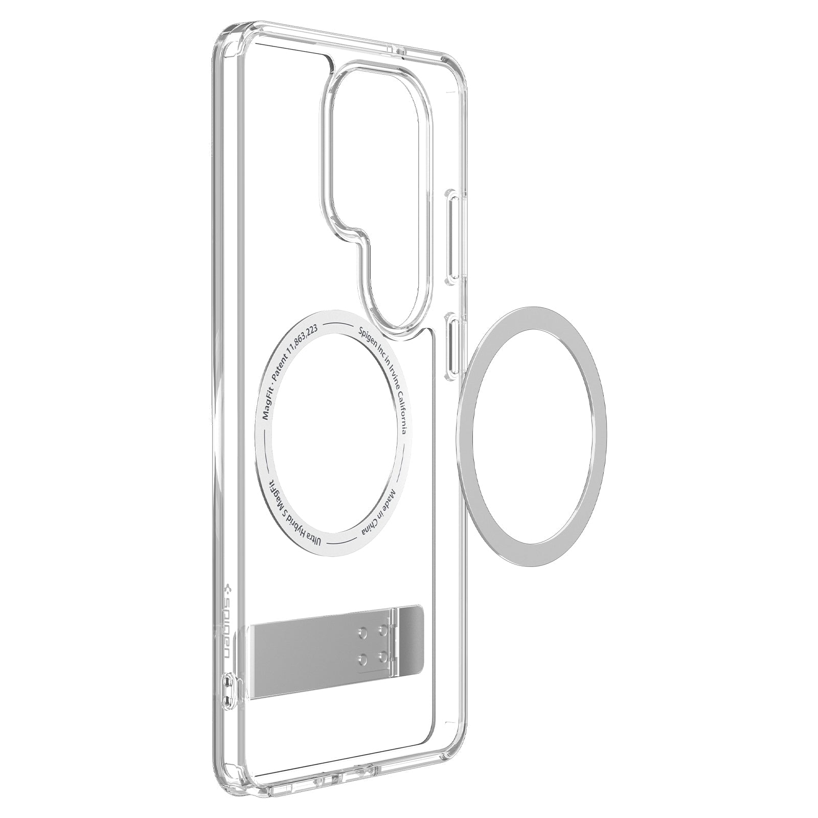 Handyhülle für Galaxy S26 Ultra, Spigen Ultra Hybrid S Mag mit MagSafe, Transparent-Weiß