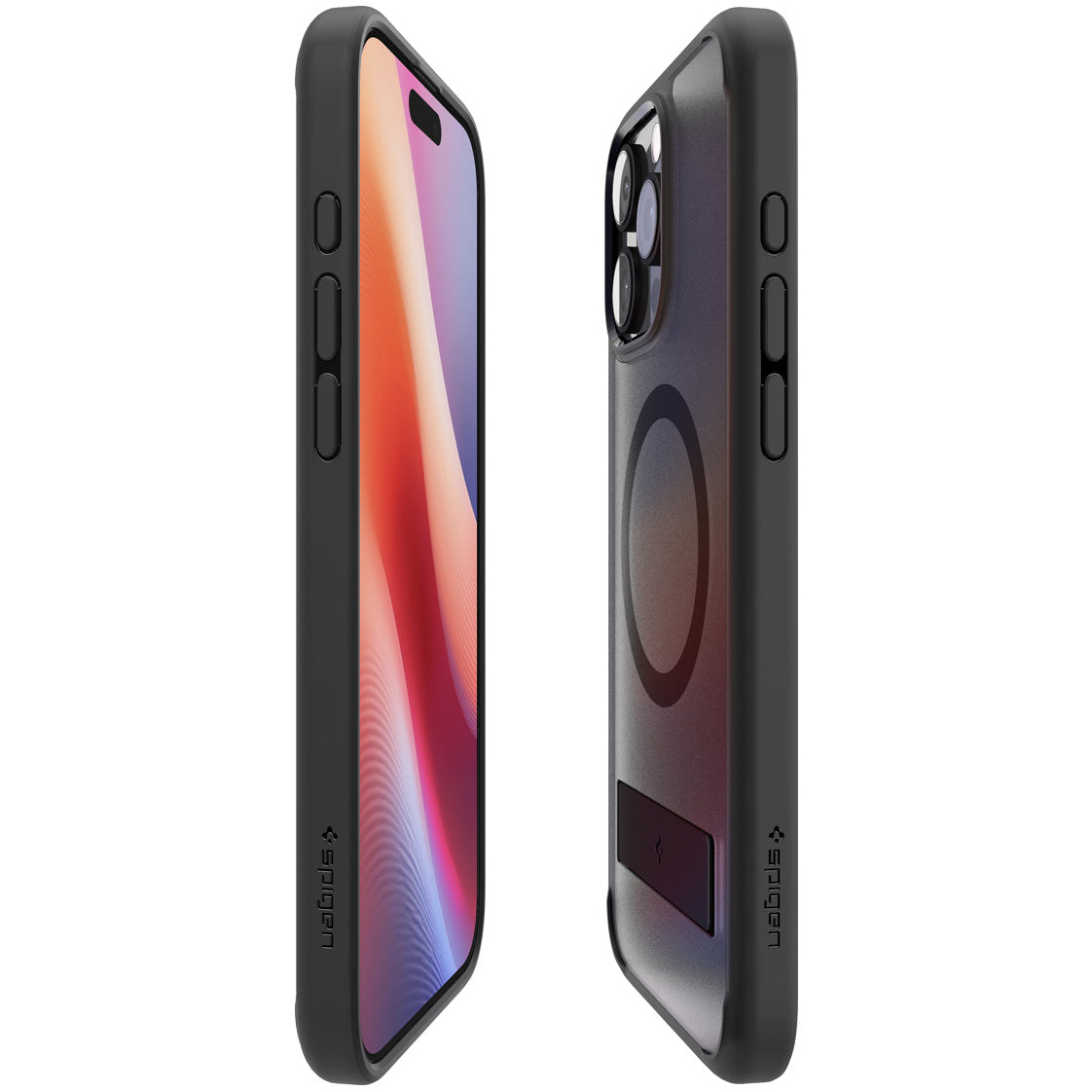 Handyhülle für iPhone 16 Pro, Spigen Ultra Hybrid S Mag mit MagSafe, Durchscheinend-Schwarz