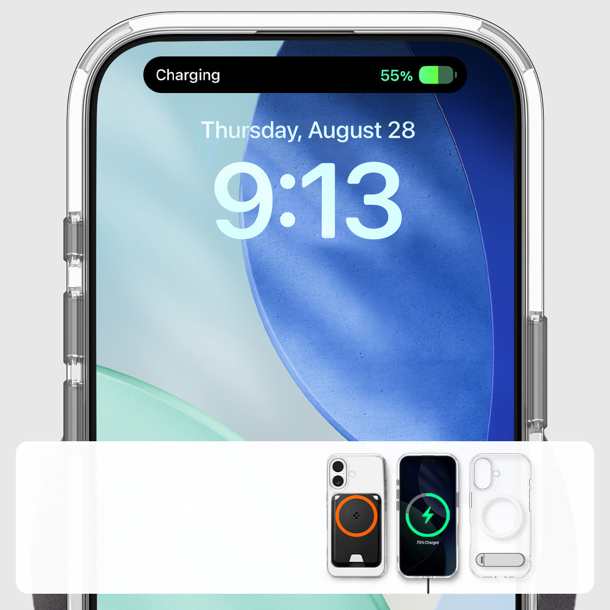 Handyhülle für iPhone 17, Spigen Ultra Hybrid S Mag mit MagSafe, Transparent-Weiß