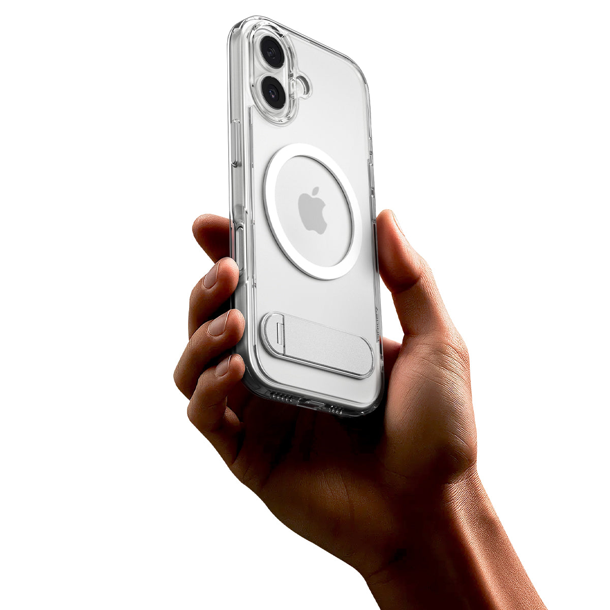 Handyhülle für iPhone 17, Spigen Ultra Hybrid S Mag mit MagSafe, Transparent-Weiß