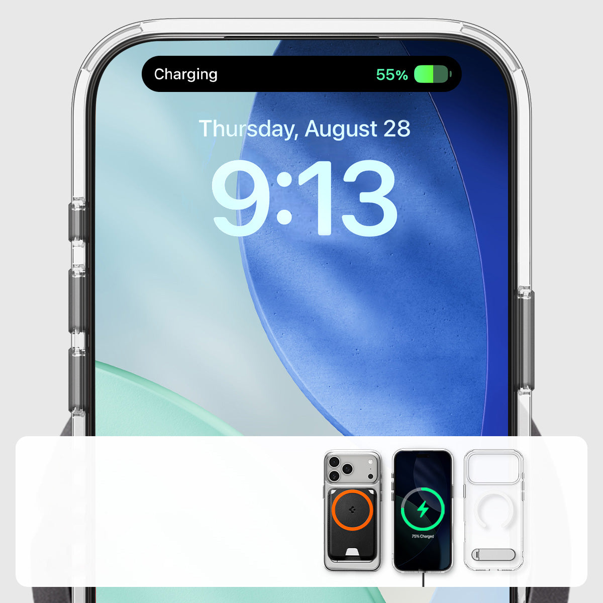 Handyhülle für iPhone 17 Pro Max, Spigen Ultra Hybrid S Mag mit MagSafe, Transparent-Weiß
