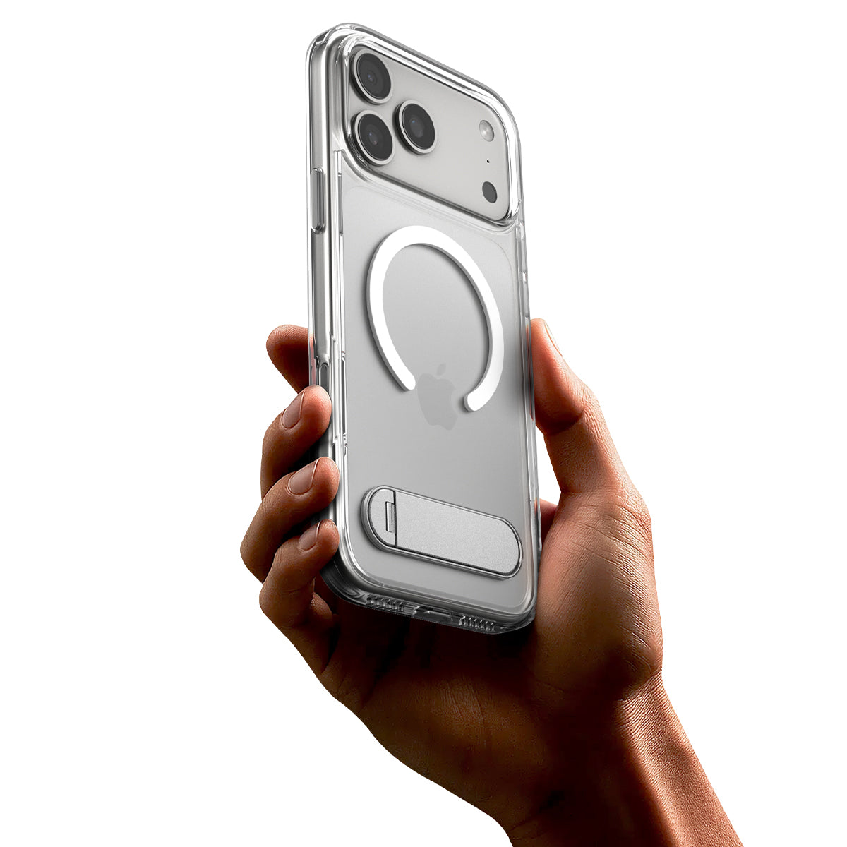 Handyhülle für iPhone 17 Pro Max, Spigen Ultra Hybrid S Mag mit MagSafe, Transparent-Weiß