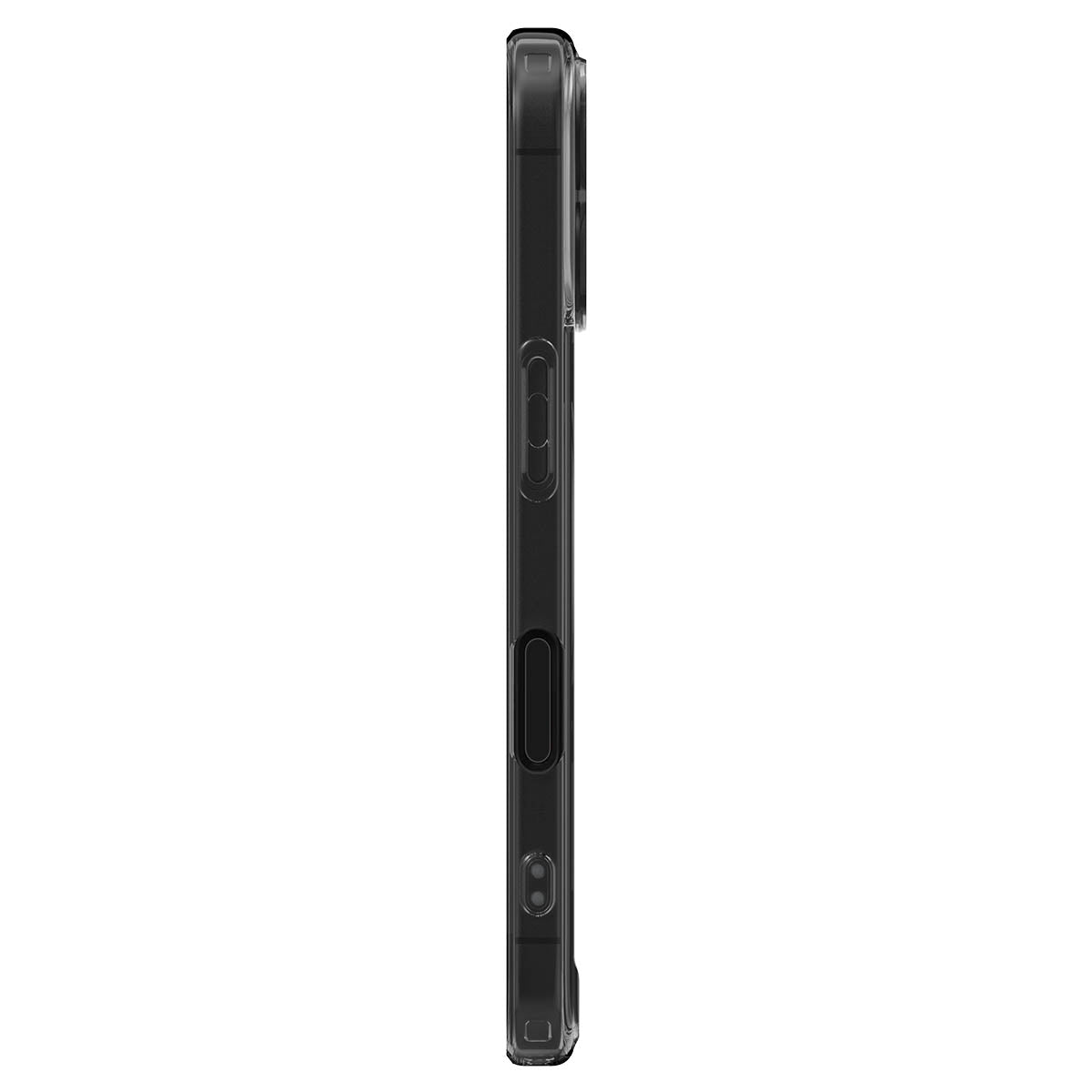 Handyhülle für iPhone 16, Spigen Ultra Hybrid T Mag (CC) mit MagSafe, Durchscheinend-Schwarz