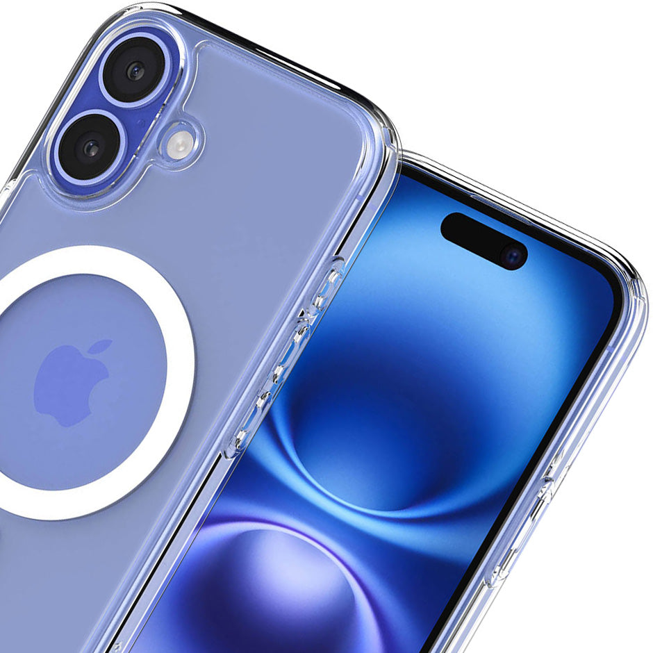 Handyhülle für iPhone 16, Spigen Ultra Hybrid T Mag (CC) mit MagSafe, Transparent-Weiß