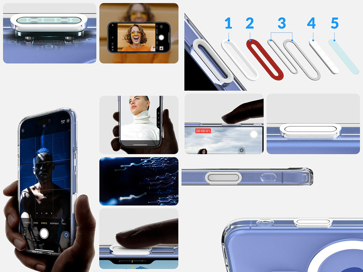 Handyhülle für iPhone 16, Spigen Ultra Hybrid T Mag (CC) mit MagSafe, Transparent-Weiß