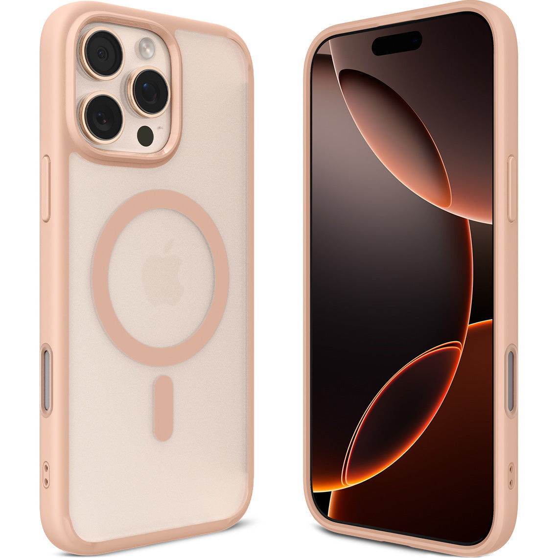 Handyhülle für iPhone 16 Pro, Spigen Ultra Hybrid T Mag (CC) mit MagSafe, Durchscheinend-Rosa