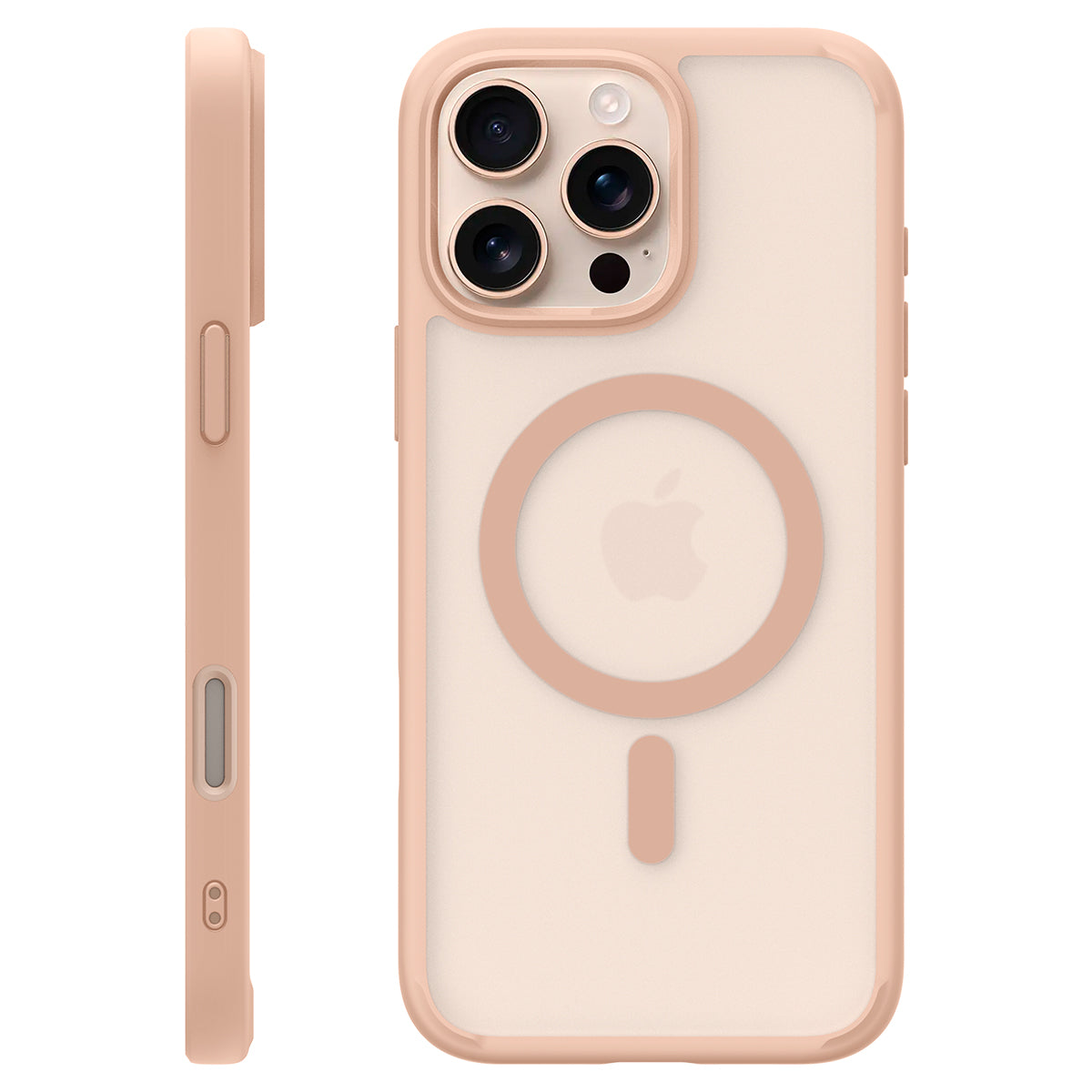 Handyhülle für iPhone 16 Pro, Spigen Ultra Hybrid T Mag (CC) mit MagSafe, Durchscheinend-Rosa