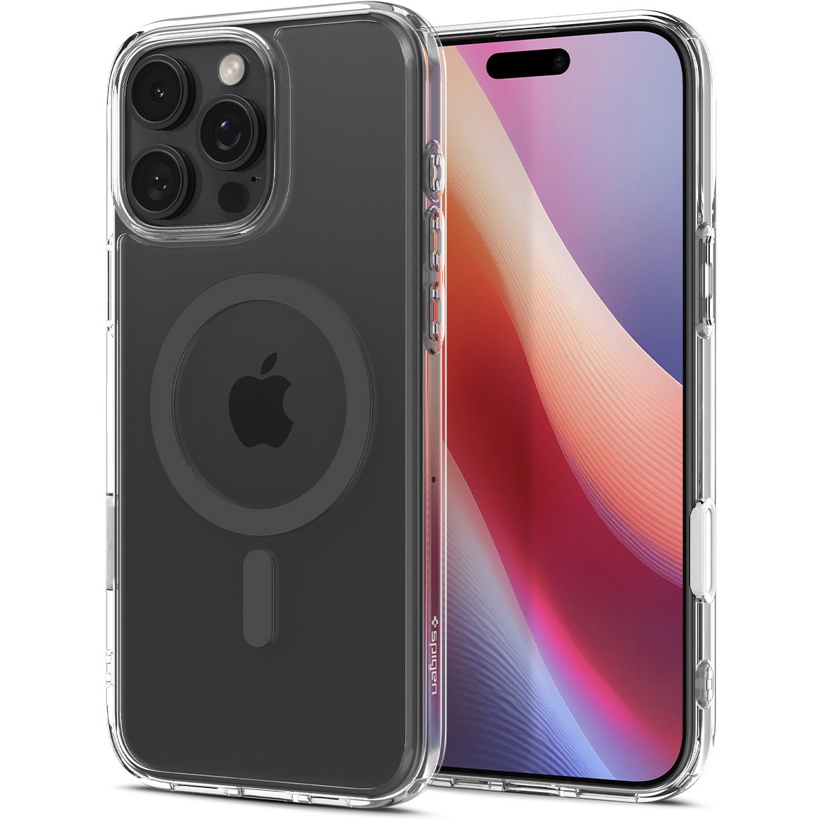 Handyhülle für iPhone 16 Pro, Spigen Ultra Hybrid T Mag (CC) mit MagSafe, Transparent-Grau