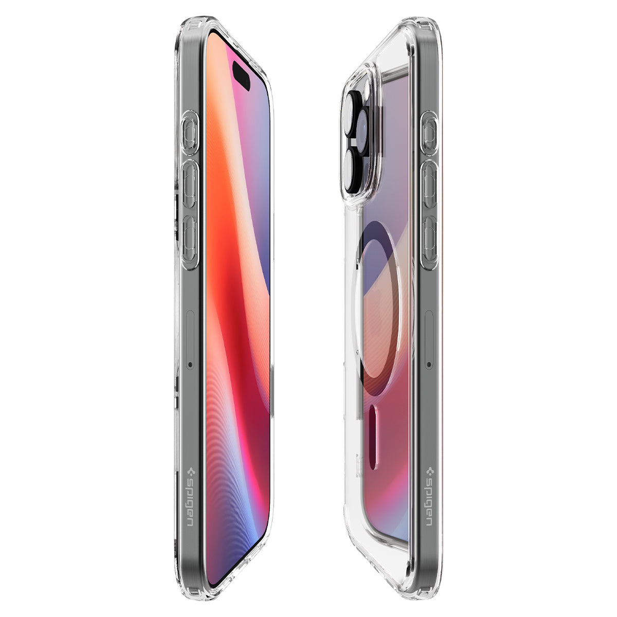Handyhülle für iPhone 16 Pro, Spigen Ultra Hybrid T Mag (CC) mit MagSafe, Transparent-Grau