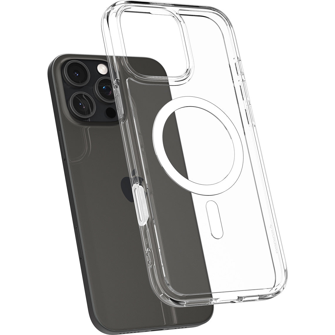 Handyhülle für iPhone 16 Pro Max, Spigen Ultra Hybrid T Mag (CC) mit MagSafe, Transparent-Weiß