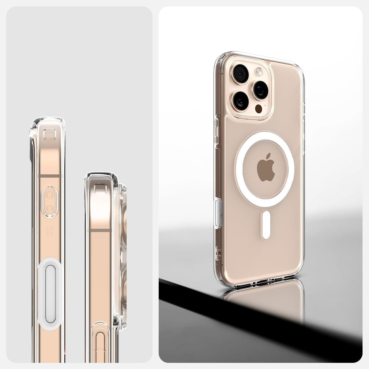 Handyhülle für iPhone 16 Pro Max, Spigen Ultra Hybrid T Mag (CC) mit MagSafe, Transparent-Weiß