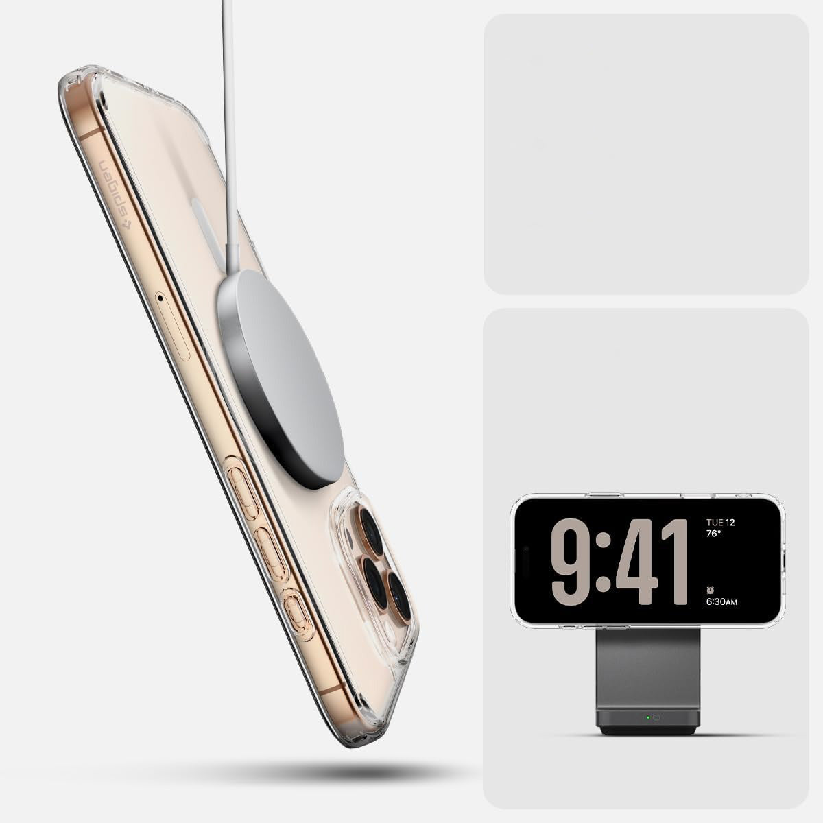 Handyhülle für iPhone 16 Pro Max, Spigen Ultra Hybrid T Mag (CC) mit MagSafe, Transparent-Weiß