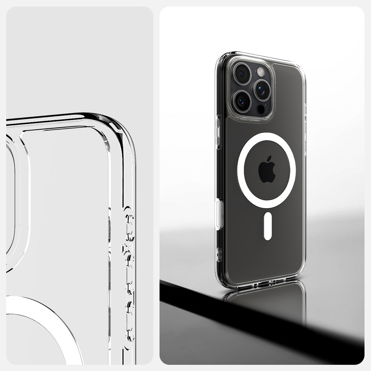 Handyhülle für iPhone 16 Pro Max, Spigen Ultra Hybrid T Mag (CC) mit MagSafe, Transparent-Weiß