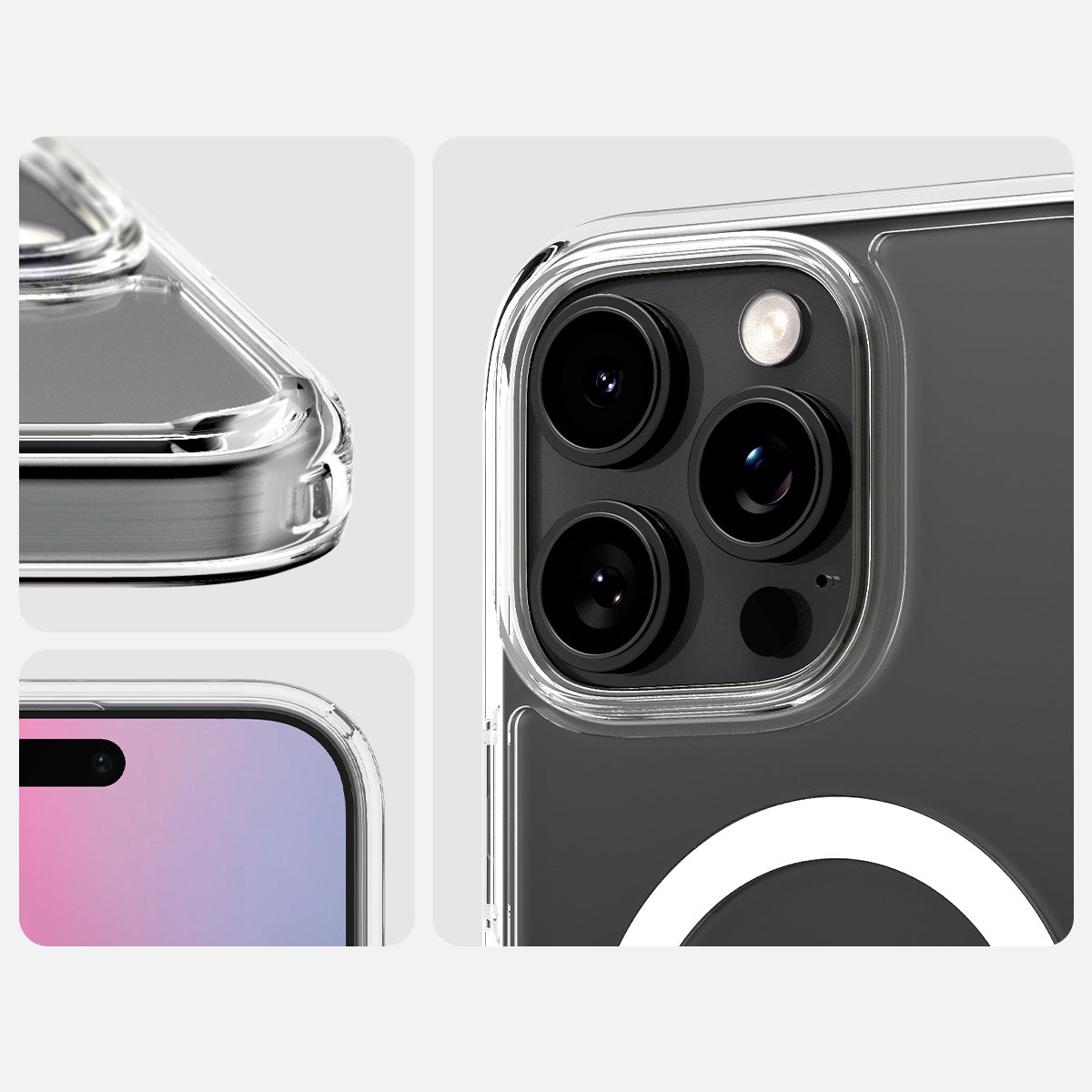 Handyhülle für iPhone 16 Pro Max, Spigen Ultra Hybrid T Mag (CC) mit MagSafe, Transparent-Weiß