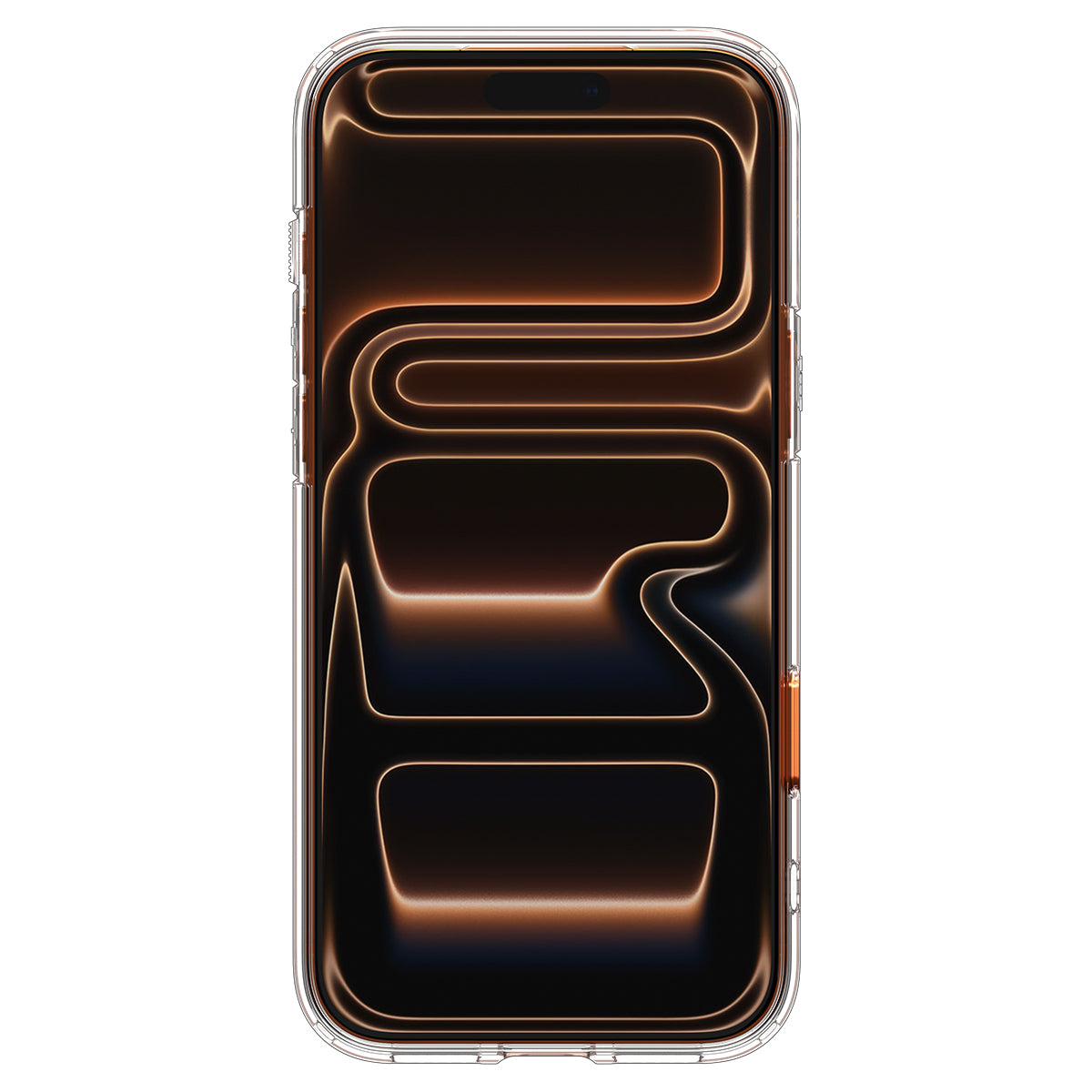 Handyhülle für iPhone 17 Pro, Spigen Ultra Hybrid T Mag (CC) mit MagSafe, Transparent-Orange