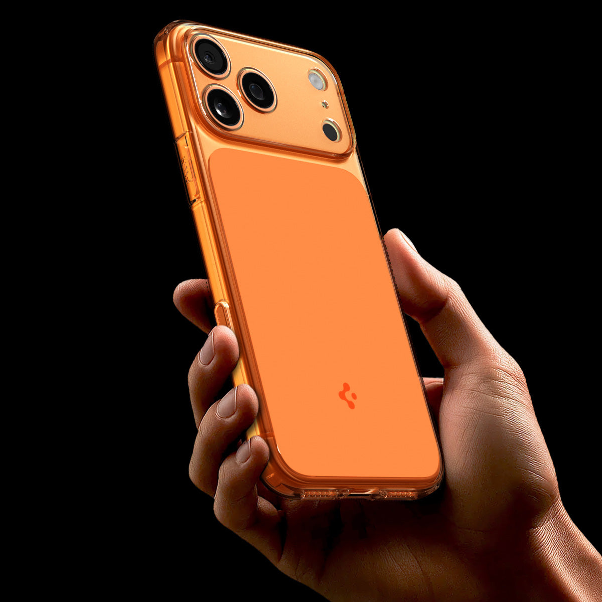 Handyhülle für iPhone 17 Pro Max, Spigen Ultra Hybrid T Mag (CC) mit MagSafe, Transparent-Orange