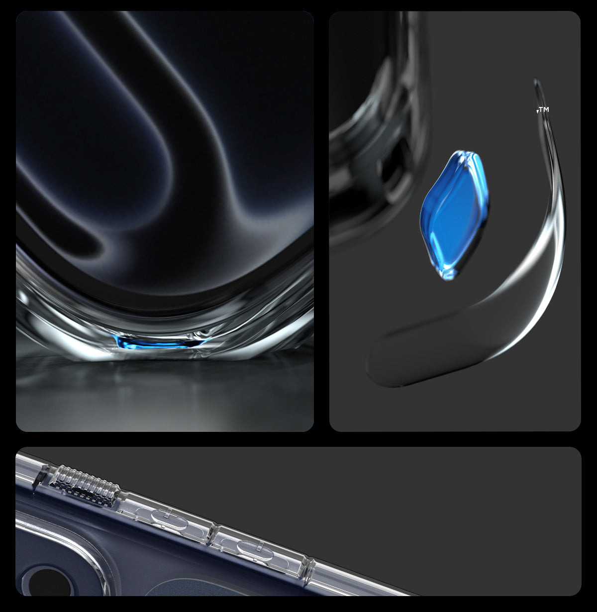 Handyhülle für iPhone 17 Pro Max, Spigen Ultra Hybrid T Mag (CC) mit MagSafe, Transparent-Dunkelblau