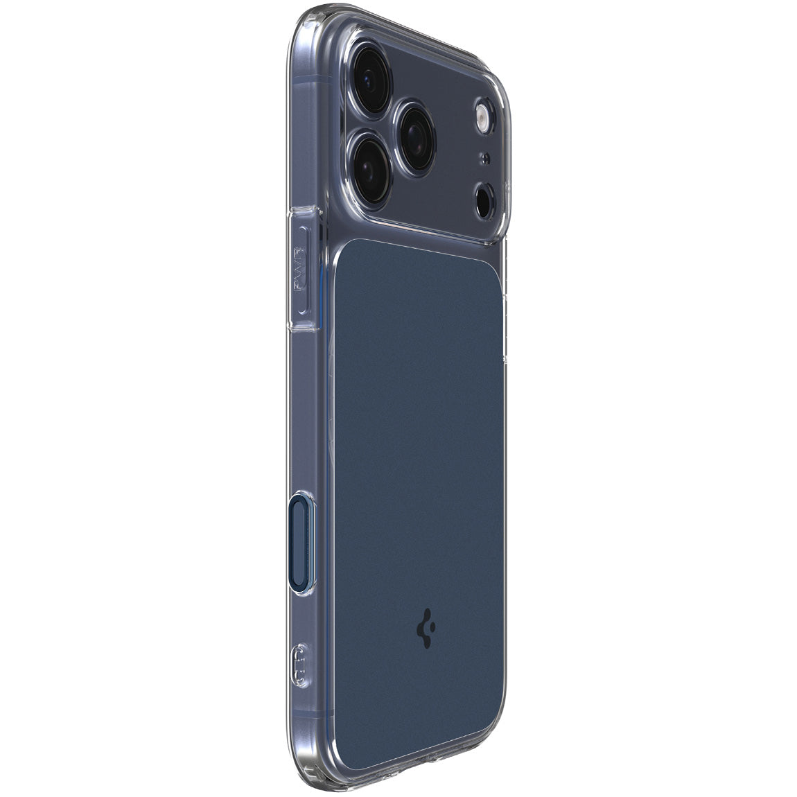 Handyhülle für iPhone 17 Pro Max, Spigen Ultra Hybrid T Mag (CC) mit MagSafe, Transparent-Dunkelblau