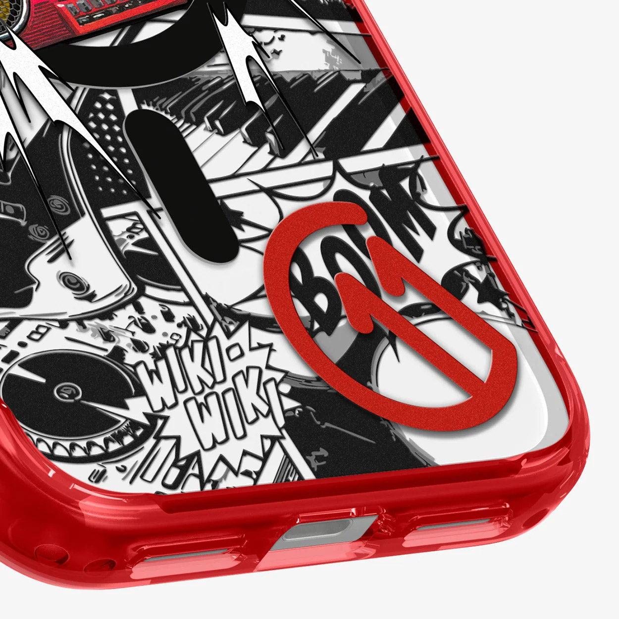 Handyhülle für iPhone 17 Pro, Spigen Ultra Hybrid T Mag (CC) mit MagSafe, Rot-Gemustert (C11 Blast)