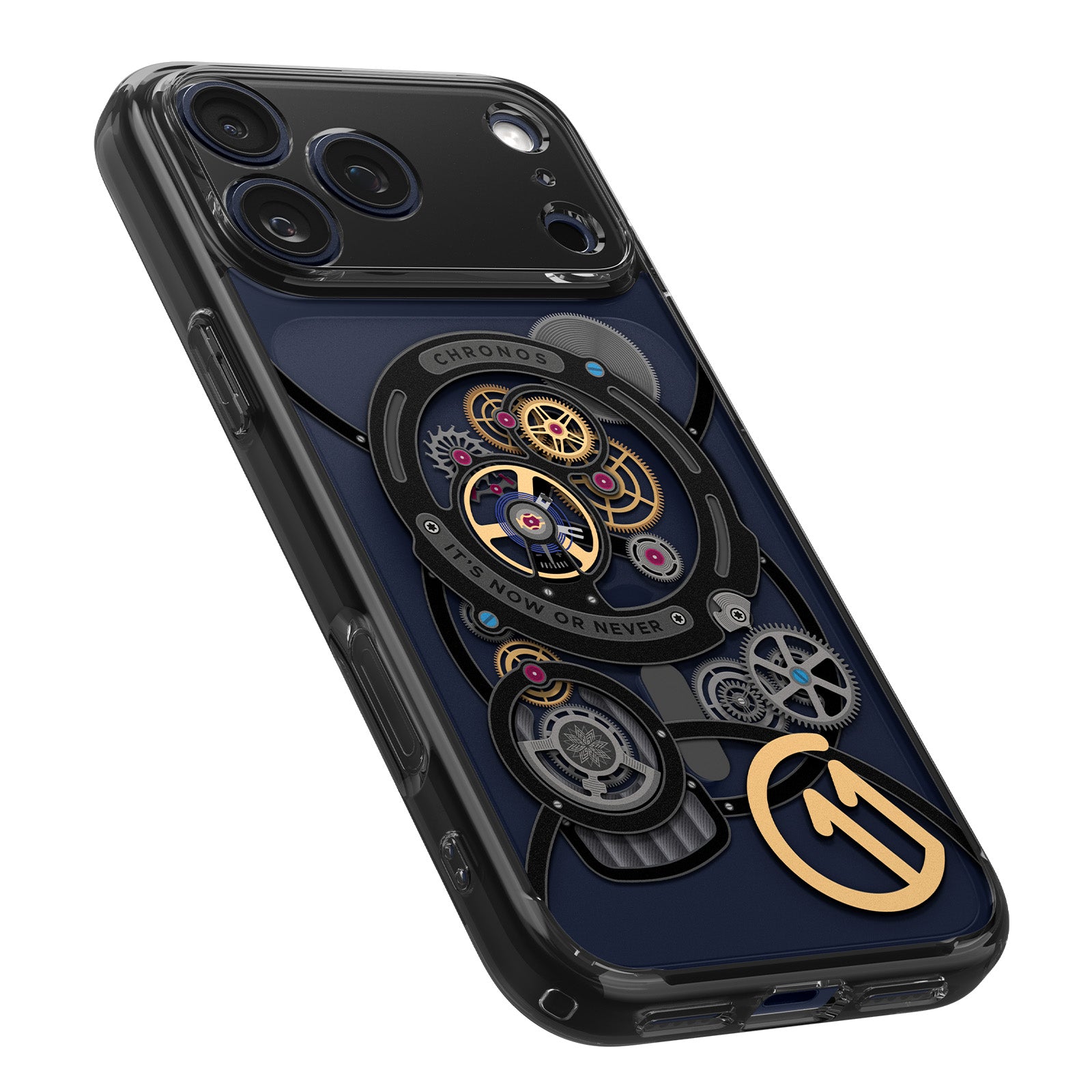 Handyhülle für iPhone 17 Pro, Spigen Ultra Hybrid T Mag (CC) mit MagSafe, Transparent-Gemustert (C11 Chronos)