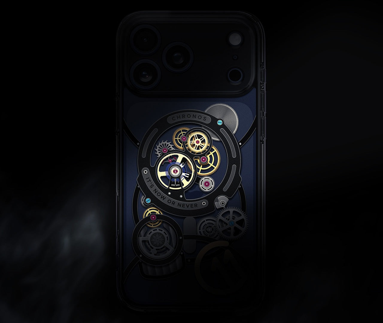 Handyhülle für iPhone 17 Pro, Spigen Ultra Hybrid T Mag (CC) mit MagSafe, Transparent-Gemustert (C11 Chronos)