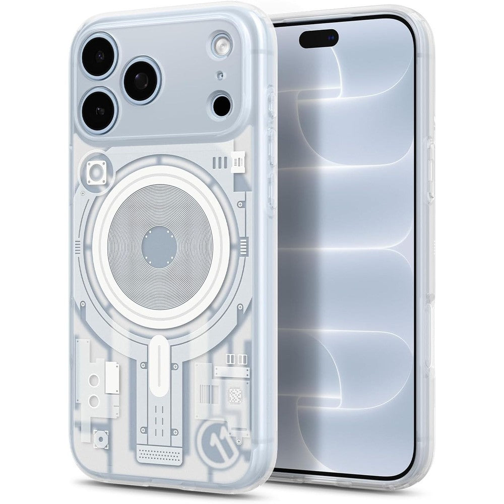 Handyhülle für iPhone 18 Pro / 17 Pro, Spigen Ultra Hybrid T Mag (CC) mit MagSafe, Transparent-Gemustert (C11 Element) (1/10)
