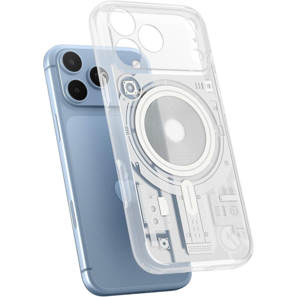 Handyhülle für iPhone 18 Pro / 17 Pro, Spigen Ultra Hybrid T Mag (CC) mit MagSafe, Transparent-Gemustert (C11 Element) (5/10)