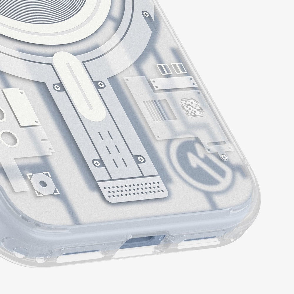Handyhülle für iPhone 18 Pro / 17 Pro, Spigen Ultra Hybrid T Mag (CC) mit MagSafe, Transparent-Gemustert (C11 Element) (7/10)