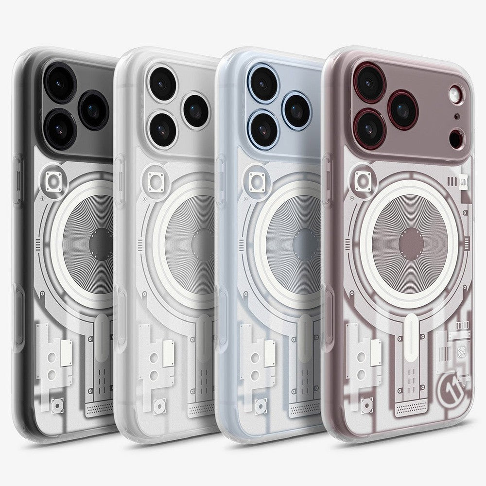Handyhülle für iPhone 18 Pro / 17 Pro, Spigen Ultra Hybrid T Mag (CC) mit MagSafe, Transparent-Gemustert (C11 Element) (9/10)
